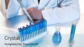  Presentation with forensic science - PPT theme with chemicals to document various reaction background and a light blue colored foreground