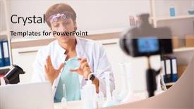  Presentation with bacteria - Amazing theme having chemist blogger recording video backdrop and a lemonade colored foreground