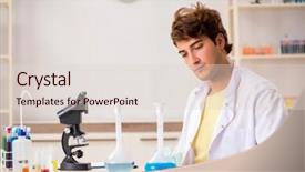  Presentation with crazy - Presentation theme featuring chemist doing experiments and test background and a lemonade colored foreground