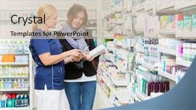  Presentation with product - Slide set enhanced with chemist explaining product details background and a soft green colored foreground