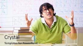  Presentation with periodic table - Theme enhanced with chemist in front of periodic background and a yellow colored foreground