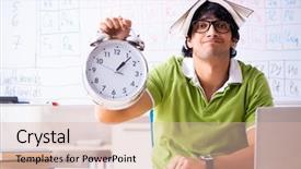  Presentation with periodic table - Beautiful presentation design featuring chemist in front of periodic backdrop and a lemonade colored foreground