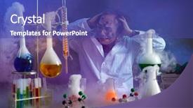  Presentation with chemist - Presentation theme having chemist looking in his failed background and a ocean colored foreground