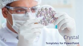  Presentation with chemist - Audience pleasing PPT theme consisting of chemist mixing perfumes backdrop and a sky blue colored foreground