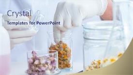  Presentation with chemist - Amazing slide deck having chemist-mixing-perfumes backdrop and a sky blue colored foreground