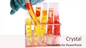  Presentation with violent - Slide set featuring chemist or medical research scientist background and a lemonade colored foreground