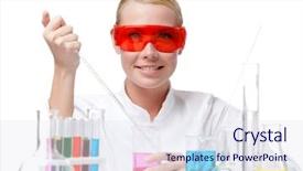  Presentation with tests - Audience pleasing PPT layouts consisting of chemist tests purple liquid in beaker isolated on white backdrop and a sky blue colored foreground