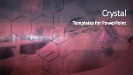  Presentation with black liquid - Slide deck enhanced with chemist working cautiously with liquid and futuristic interface showing formula against ecg line in red and black background and a dark gray colored foreground