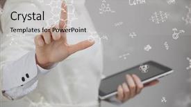  Presentation with chemical formulas science - Theme with chemist working with chemical formula background and a  colored foreground