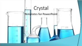 Presentation with glassware - PPT layouts with chemistry - laboratory glassware with blue samples background and a white colored foreground