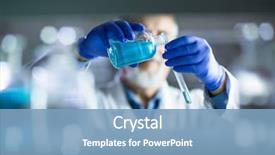  Presentation with scientific - PPT layouts enhanced with chemistry - senior male researcher carrying background and a light blue colored foreground
