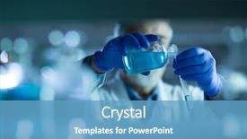  Presentation with scientific research - Presentation design having chemistry - senior male researcher carrying background and a teal colored foreground