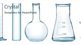  Presentation with glassware - Beautiful presentation design featuring chemistry - set of laboratory glassware backdrop and a sky blue colored foreground