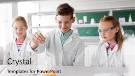 Presentation with children education - Slides with chemistry and children concept - kids background and a light gray colored foreground