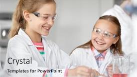  Presentation with children education - Beautiful PPT theme featuring chemistry and children concept - kids backdrop and a light gray colored foreground