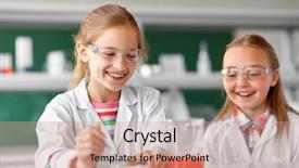  Presentation with children education - Presentation theme featuring chemistry and children concept - kids background and a coral colored foreground