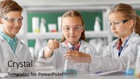  Presentation with children education - Audience pleasing presentation theme consisting of chemistry and children concept - kids backdrop and a light gray colored foreground