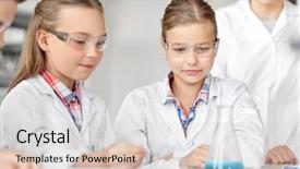  Presentation with science analytical chemistry - Amazing presentation theme having chemistry and children concept - kids backdrop and a lemonade colored foreground