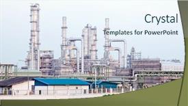  Presentation with oil refinery - Audience pleasing PPT layouts consisting of chemistry complex - architecture of oil refinery plant backdrop and a sky blue colored foreground