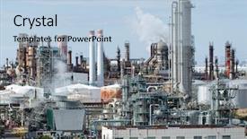  Presentation with power plant industrial - Beautiful presentation design featuring chemistry complex - industrial power plant backdrop and a  colored foreground