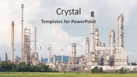  Presentation with plant chemistry - Amazing slides having chemistry complex - oil refinery plant in filed backdrop and a light gray colored foreground