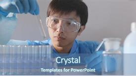  Presentation with cure - Presentation theme enhanced with chemistry complex - scientist finding a cure background and a ocean colored foreground