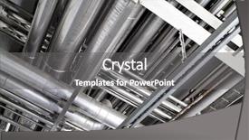  Presentation with steel - Audience pleasing presentation theme consisting of chemistry complex - steel pipework close up backdrop and a gray colored foreground