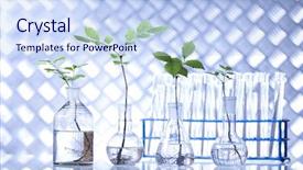  Presentation with laboratory equipment - Cool new slides with chemistry equipment plants laboratory experimental backdrop and a  colored foreground