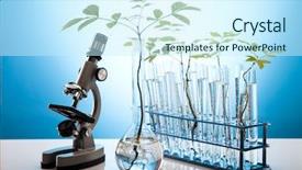  Presentation with laboratory equipment - Colorful PPT layouts enhanced with chemistry equipment plants laboratory glassware backdrop and a cool aqua colored foreground