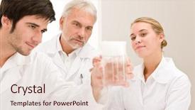  Presentation with vaccination - Presentation enhanced with chemistry experiment - scientists in laboratory testing flu virus vaccination background and a lemonade colored foreground