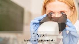  Presentation with busy - Presentation design featuring chemistry forensicv - serious busy attractive mature female background and a mint green colored foreground