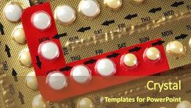  Presentation with pils medical - Beautiful slides featuring chemistry gold - macro of medical pills pack backdrop and a  colored foreground