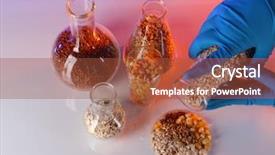  Presentation with laboratory blood test tubes - PPT theme enhanced with night shot of the puerto madero in buenos aires argentina south america background and a light blue colored foreground