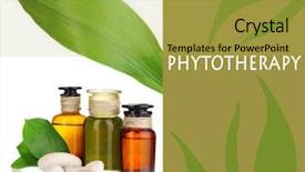  Presentation with bottles - Theme with chemistry green - medicine bottles isolated on white background and a yellow colored foreground