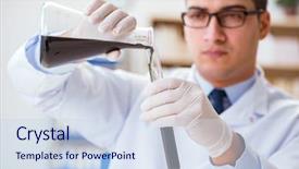  Presentation with chemical - Slide deck with chemistry hydrocarbon - chemical engineer working on oil background and a sky blue colored foreground