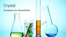  Presentation with laboratory equipment - Audience pleasing PPT theme consisting of biological separation - chemistry laboratory equipment test tubes backdrop and a cool aqua colored foreground