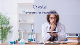  Presentation with chemistry - Presentation theme consisting of chemistry lecturer during lecture in college background and a sky blue colored foreground