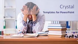  Presentation with chemistry - Amazing PPT theme having chemistry-lecturer-during-lecture backdrop and a sky blue colored foreground