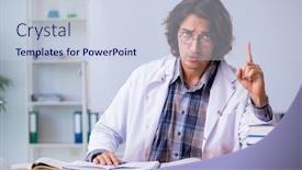  Presentation with chemistry - Slide set consisting of chemistry-lecturer-during-lecture background and a lemonade colored foreground