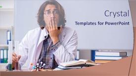  Presentation with chemistry - Audience pleasing theme consisting of chemistry-lecturer-during-lecture backdrop and a lemonade colored foreground