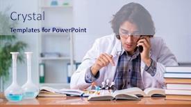  Presentation with chemistry - Presentation design consisting of chemistry-lecturer-during-lecture background and a lemonade colored foreground