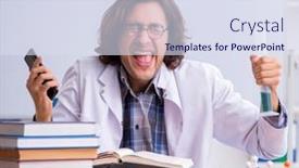  Presentation with chemistry - Slides with chemistry-lecturer-during-lecture background and a  colored foreground