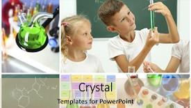  Presentation with chemistry - Slide set enhanced with chemistry lesson in school background and a lemonade colored foreground