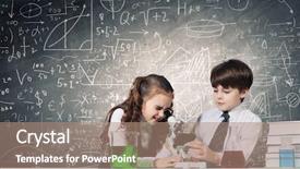  Presentation with cute chemistry - Beautiful theme featuring chemistry lesson making experiments backdrop and a coral colored foreground