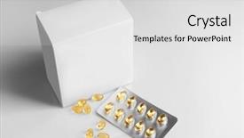  Presentation with capsules - Theme enhanced with chemistry minerals - cod liver oil capsules background and a light gray colored foreground