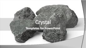  Presentation with granite - Cool new slides with chemistry minerals - crushed granite stones isolated backdrop and a gray colored foreground
