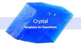  Presentation with blue crystal - Theme enhanced with chemistry minerals - cupric sulfate blue mono-crystal isolated background and a cobalt blue colored foreground