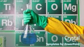  Presentation with reagent - Audience pleasing presentation consisting of chemistry minerals - hand with reagent backdrop and a ocean colored foreground