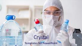  Presentation with testing - Audience pleasing presentation consisting of chemistry minerals - lab assistant testing water quality backdrop and a  colored foreground