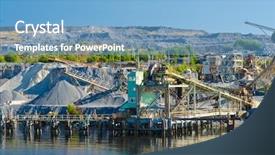  Presentation with water ocean - Beautiful PPT theme featuring chemistry minerals - piles of stones in front backdrop and a light blue colored foreground